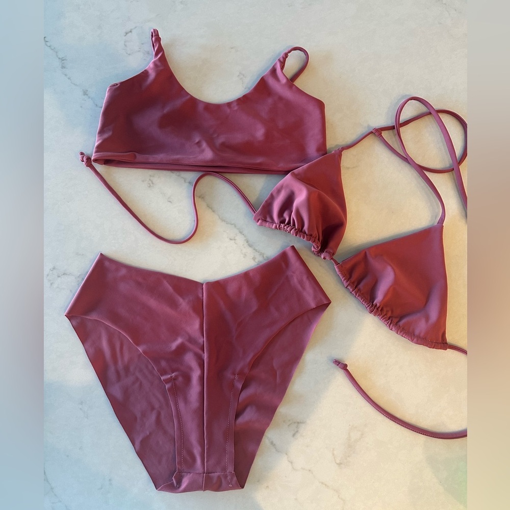 Mauve Pink Seamless Bikini Set